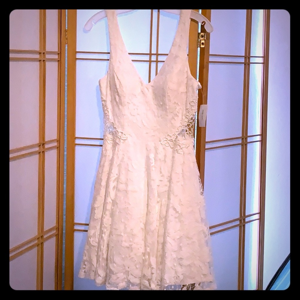 NWOT David’s Bridal fit and flare short lace dress